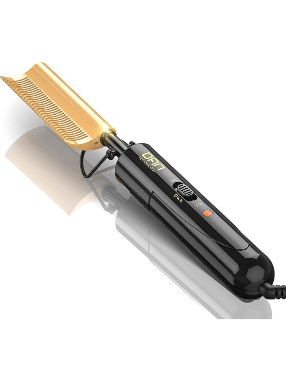 Curved Ceramic Hair Straightener & Heat Press Comb, 450°F Dual Voltage
